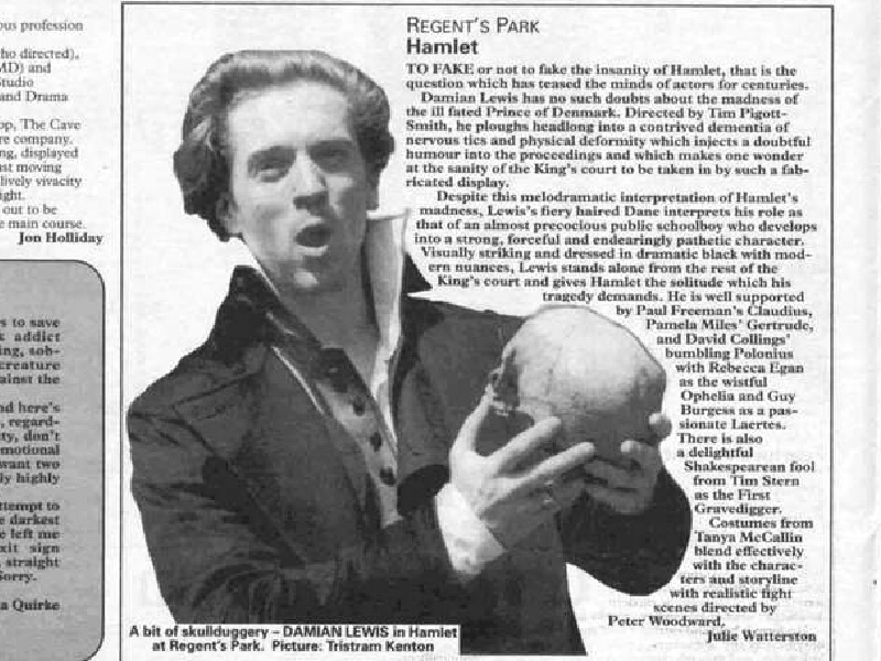 Damian Lewis as Hamlet – 30 Years Ago