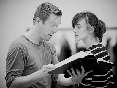 Damian Lewis and Keira Knightley rehearse for The Misanthrope