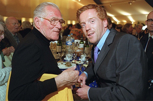 Major Richard Winters and Damian Lewis in June 2001