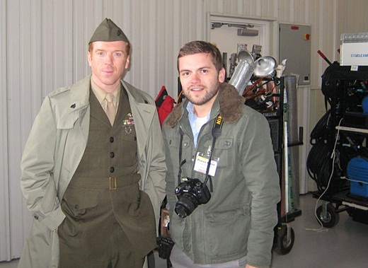 Damian Lewis on the set of Homeland