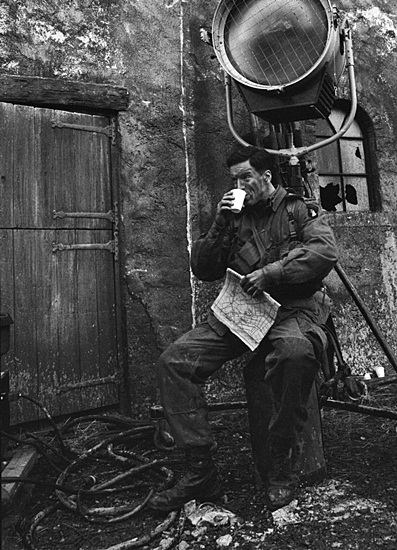 Damian on set of Band of Brothers