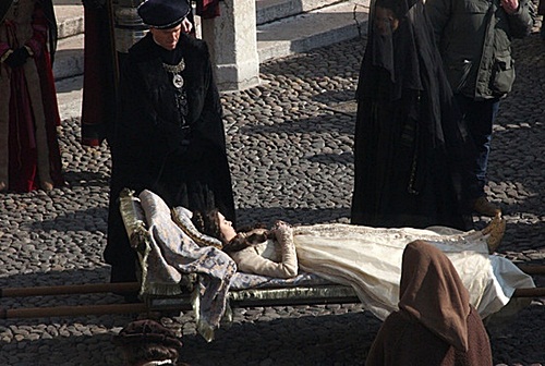 Damian on the set of Romeo and Juliet