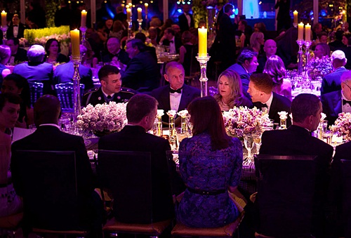 Damian and Helen during the state dinner