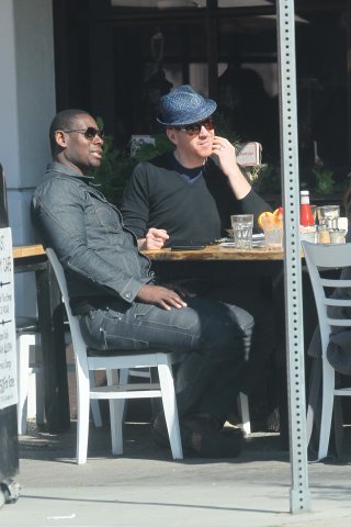 Damian and David Harewood in LA