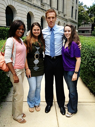 Damian Lewis on the set of Homeland