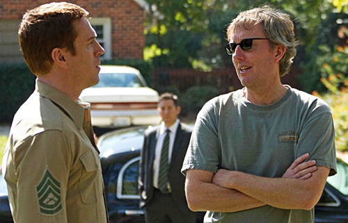 Damian Lewis and Alex Gansa on the set of Homeland