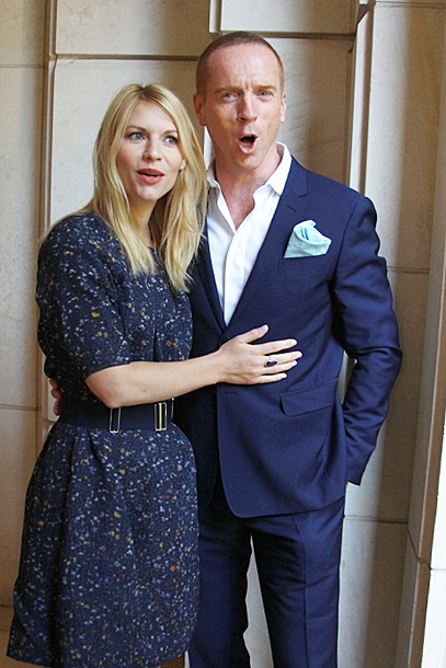 Damian Lewis and Claire Danes at the 'Homeland' Press Conference at the Peninsula Hotel on July 29, 2013