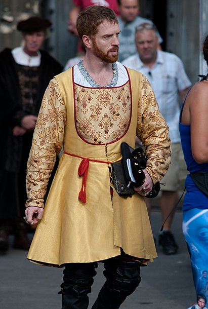 Damian Lewis filming 'Wolf Hall' in Gloucester  